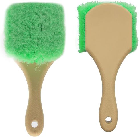 1PCS Car Wash Brush for Car Rim/Wheel/Tire, Soft Bristle Car Wash Brush, Easy to Clean Tire & Wheel Rim Dirt for Various Car Types, Short Handle - Green in Saudi Arabia