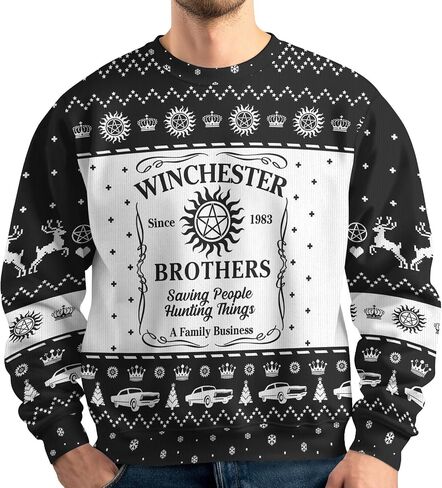 34HD Ugly Christmas Sweater 2024, Funny Crewneck Sweatshirt for Men, Christmas Ugly Sweater Men, Gifts for Christmas in Saudi Arabia