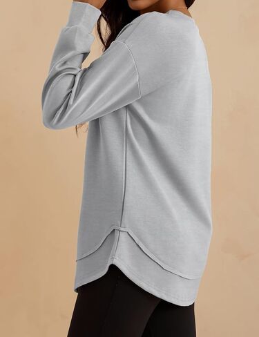 VERABENDI Womens Sweatshirt Crewneck Long Sleeve Lightweight Soft Tunic Fall Pullover Sweatshirts for Women S-XL in Saudi Arabia