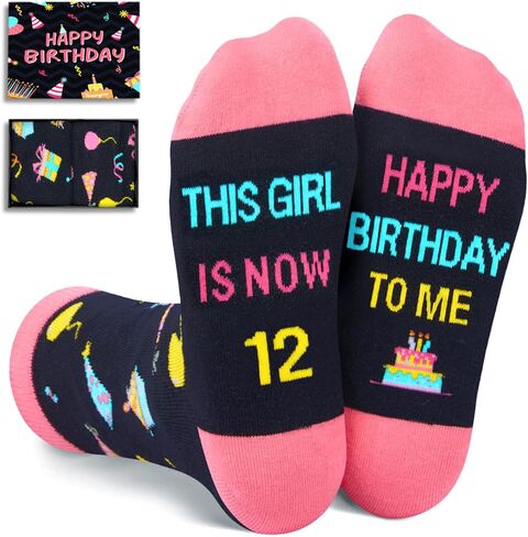 HAPPYPOP 8th Birthday Gifts Ideas for Girls - Socks for Girls Age 8, Presents for 8 Year Old Kids, Gifts for Eight Year Old Girls in Saudi Arabia