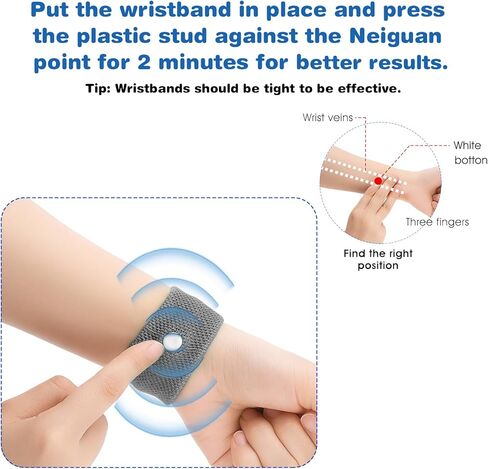 4 أزواج من أربطة دوار الحركة، أساور معصم مضادة للغثيان بالضغط الإبري أثناء السفر، أقراص تخفيف دوار البحر، أساور معصم لمرض البحر لرحلة الطيران البحري، أربطة مضادة للغثيان، غثيان الصباح أثناء الحمل in Kuwait