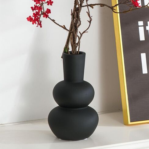 Ceramic Vases for Home Decor, Modern Round for Pottery Vases, Terracotta Decorative Vases for Flowers, Dried, Living Room, Dining Centerpiece, 8.2" Tall (Off-White) in Saudi Arabia