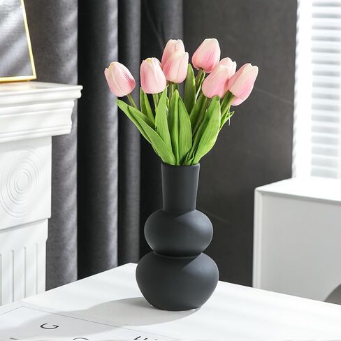 Ceramic Vases for Home Decor, Modern Round for Pottery Vases, Terracotta Decorative Vases for Flowers, Dried, Living Room, Dining Centerpiece, 8.2" Tall (Off-White) in Saudi Arabia
