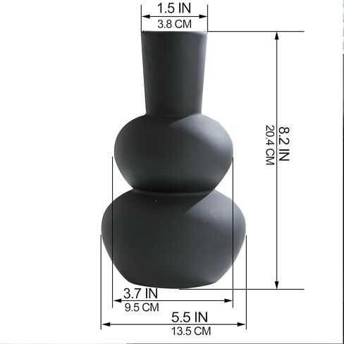 Ceramic Vases for Home Decor, Modern Round for Pottery Vases, Terracotta Decorative Vases for Flowers, Dried, Living Room, Dining Centerpiece, 8.2" Tall (Off-White) in Saudi Arabia
