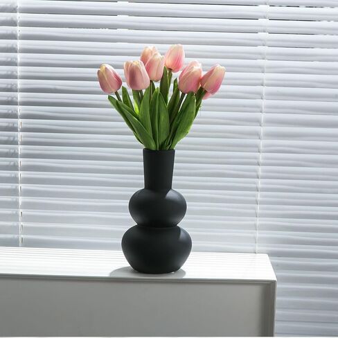 Ceramic Vases for Home Decor, Modern Round for Pottery Vases, Terracotta Decorative Vases for Flowers, Dried, Living Room, Dining Centerpiece, 8.2" Tall (Off-White) in Saudi Arabia