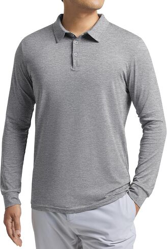 Men's Long Sleeve Golf Polo Shirt UPF 50+ Sun Protection Cool Shirts Quick Dry UV Shirts Fishing Outdoor in Saudi Arabia
