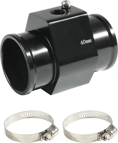 Radiator Hose Adapter,Car Accessories Water Temp Joint Pipe,Aluminum Temperature Sensor Adapter with 2 Stainless Clamps,Suitable for Hoses with 1/8 NPT Threaded Water Temperature Sensors in Saudi Arabia