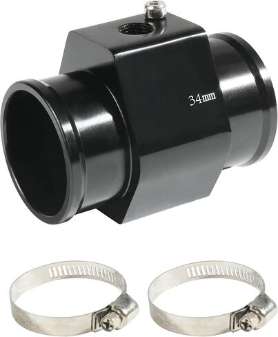 محول خرطوم الرادياتير، ملحقات السيارة أنبوب مشترك لدرجة حرارة الماء، محول مستشعر درجة حرارة الألومنيوم مع 2 مشبك من الفولاذ المقاوم للصدأ، مناسب للخراطيم مع مستشعرات درجة حرارة الماء الملولبة 1/8 NPT in Kuwait