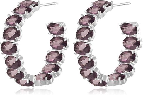 Dazzling Multicolor Austrian Crystal 14K Gold Plated Hoop Earrings for Women Fashion Hypoallergenic Jewelry Gift in Kuwait