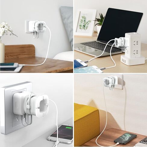 2 in 1 Silicone Charger Protector,4 Pack Data Cable Winder Anti-Break Protection Cable Storage,18W/20W Charger Silicone Protective Case,Suitable for 11/12 Charger(Charger not Included) in Saudi Arabia