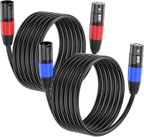 100FT XLR Male to Female Microphone Cable (2-Pack) – Braided Balanced Audio Snake Cord for Mixer, Effecter, Equalizer, DMX LED – Superior Signal Transmission, Durable & Flexible – Black in Saudi Arabia