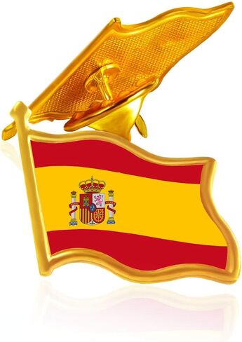 10/20/50/100 Pack Metal Spain Flag Lapel Pin Waving Spainish Pins bulk Patriotic Badge Souvenir Gifts in Kuwait