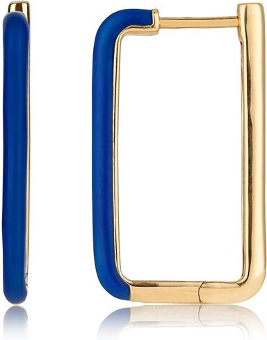 14KT Gold Earring | Enamel Jewelry for Women | Gold Rectangle Earrings | Rectangle Earrings for Women | Enamel Hoops | Color Hoop Earrings | Enamel Earrings for Women by MAX + STONE in Saudi Arabia