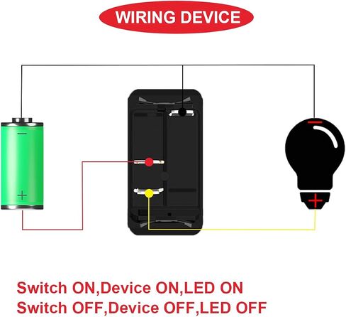 2Pcs Marine Rocker Switch 12V Lighted Rocker Toggle Switch Yellow LED Light Illuminated 3Pin SPST 2Position ON/Off Waterproof with Locked Terminal Wires for Boat UTV RZR ATV Car Automotive in Saudi Arabia
