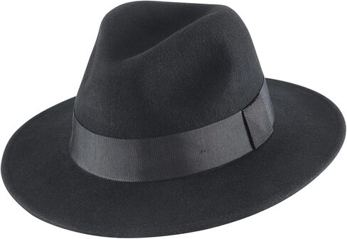 Home Prefer Mens Wool Fedora Hat with Band Classic Wide Brim Fedora Hat for Men Women Panama Dress Hat in Kuwait