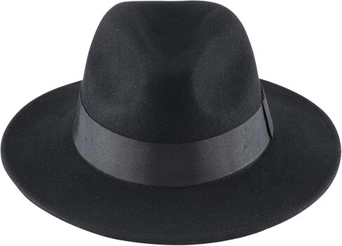 Home Prefer Mens Wool Fedora Hat with Band Classic Wide Brim Fedora Hat for Men Women Panama Dress Hat in Kuwait
