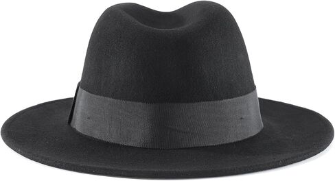 Home Prefer Mens Wool Fedora Hat with Band Classic Wide Brim Fedora Hat for Men Women Panama Dress Hat in Kuwait