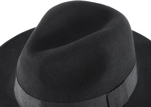 Home Prefer Mens Wool Fedora Hat with Band Classic Wide Brim Fedora Hat for Men Women Panama Dress Hat in Kuwait