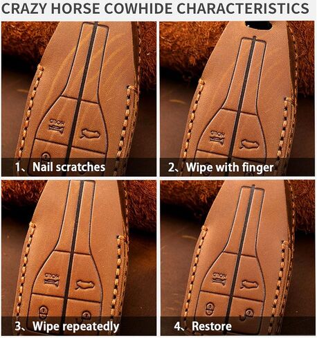 Genuine Leather 5-Button Key Fob Cover Case for Cadillac XT4 XT5 XT6 Escalade ATS CT6 CTS XTS SRX (2015-2024) Key Fob Holder Protector Accessories (Black) in Kuwait