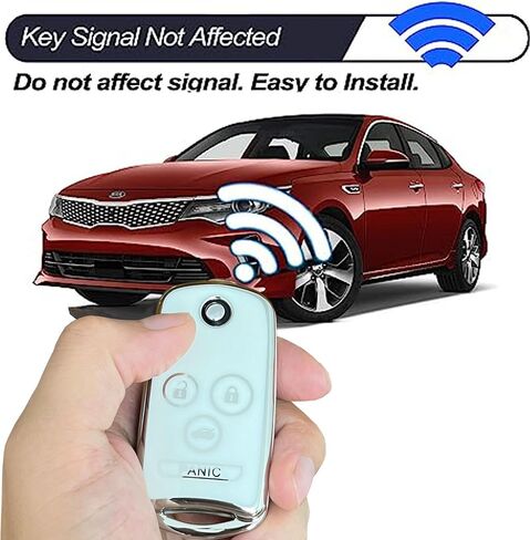 For Acura Key Fob Shell Remote Key Fit for Acura MDX Acura RDX Acura TL Acura TSX Acura ZDX Honda Accord (4 Buttons White-Silver) in Saudi Arabia