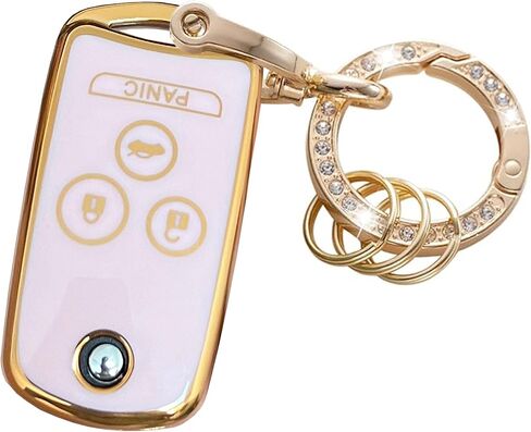 For Acura Key Fob Shell Remote Key Fit for Acura MDX Acura RDX Acura TL Acura TSX Acura ZDX Honda Accord (4 Buttons White-Silver) in Saudi Arabia