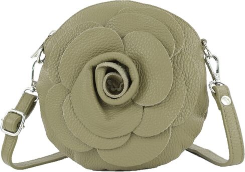 T225 - Leather Shoulder Bag, Floral Pattern, Small Size in Saudi Arabia