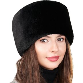 Futrzane Modern Cossack Hat - Ladies Faux Fur Hats - Soft Winter Hat for Women