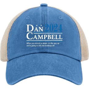 RAME Retro Dan Campbell 2024 Cap Mens Trucker Hat Lake Blue Hiking Hat Women Gifts for Grandma Beach Cap