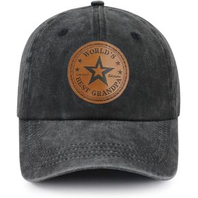 World’s Best Grandpa Hats for Men, Funny Adjustable Cotton Embroidered Baseball Cap