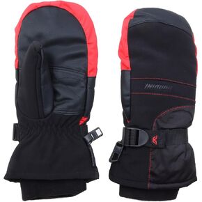 Gordini Kids' AquaBloc Mitten, Black/Fire Engine Red, X-Large