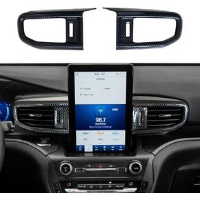 ruihe 2pc Carbon Fiber Color Centre Air Conditioning Dashboard Vent Cover Trim Fit for Ford Explorer 2020 2021 2022 2023 (high-end Version)
