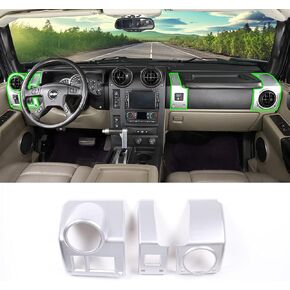 PIUGILH Fit for Hummer H2 2003-2007 Car Dashboard Side Air Vent Cover Frame Decor,Central Side Dashboard Air Vent AC Outlet Cover Car Interior (Carbon Fiber Pattern)