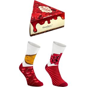Rainbow Socks - Men Women Novelty Funny Cheesecake with Cherries Socks Gift 1 Pair