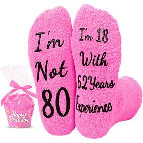 HAPPYPOP 80th Birthday Gifts for Women - Gift Ideas for 80 Birthday 80 Year Old Socks, Best Gifts for 80 Year Old Elderly Woman