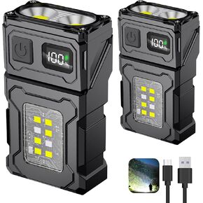 Super Bright Led Mini Flashlight; Multifunctional Outdoor Flashlight for Night Working, Running, Walking, Camping, Fishing, Hiking, Usb C Charging Warning Flash Light Mobile Phone Emergency Power Bank