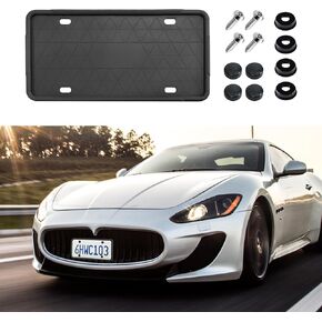 2PCS Silicone License Plate Frames, Front Back License Plate Cover, Side-Opening License Bracket Holder with Easy Installation, Universal Rustproof, Rattle Proof & Weatherproof License Plate Brack