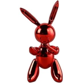 Okian Balloon Rabbit Statue Home Decor Sculpture Figurine 8" Height (Blue)