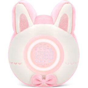 QANYI Plush Toy Night Light Alarm Clock for Kids, Multiin-one Cozy Toast Plushies Bed Clock with Dual Alarm and Snooze, Dimmable Bed Lamp Birthday Gifts Ideal for Children Teens Girls Boys Women