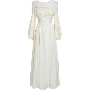 LTAKK Regency Dress Women Victorian Regency Costume Empire Waist Dresses Tea Party Gown