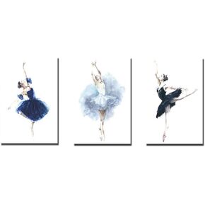 TY2020 Ballet girl Danceing Yoga decoration background wall painting decoration painting ballet dancers Women Bedroom Decor Set of 3 （16inchx24inch） 【No Frame】, 16inx24in