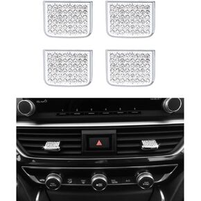 1797 Compatible Front Air Vents Outlet Adjust Paddles Clip Caps for Honda Accessories Bling Interior Parts Accord 10th 1.5T EX EX-L LX Decals Stickers Covers Decoration Women Men Crystal Silver 4 Pack