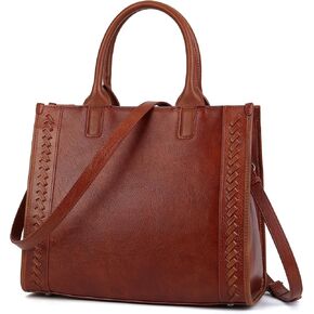 Genuine Leather Handbags Purses for Women,Leather Satchel Tote Purse Crossbody Top Handle Bag for Women Ladies