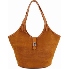 Rejolly Suede Bucket Tote Bags for Women Shoulder Bag Trendy Fall Purse Slouchy Handbag