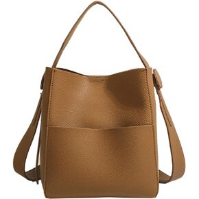 Bucket Tote Purses for Women Designer PU Leather Shoulder Crossbody Bag Large Top Handle Satchel