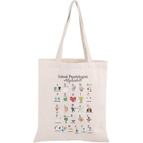 Psychologist Canvas Tote Bag Thank You Gift for Psychologist Psych Shopping Bag Book Bag End of Term Gift
