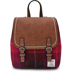 Harris tweed The Mini Jura Backpack, Fuchsia Tartan, Mini