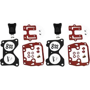 GXARTS 2 Pack Carburetor Rebuild Kit for Johnson Evinrude V4 85 88 90 100 115 125 140 HP For V6 150 155 175 185 200 235 HP