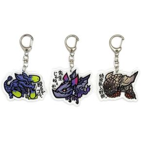 EBTY DREAMS Inc. - Set of 3 Monster Hunter Acrylic Keychain Yian Garuga, Bazelgeuse, Brachydios v1