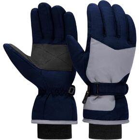 DARCHEN 3-12 Kids Snow Gloves, Boys Winter Waterproof Gloves for Ski Snowboarding Insulated Thickening Warm Windproof Cold Weather Outdoor Sports Gloves Age Girls 3-12 Years Olds