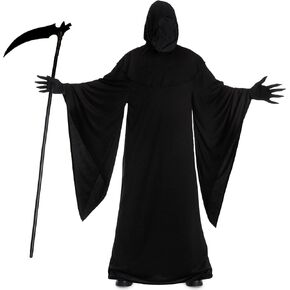 زي Morph - Grim Reaper التنكري للرجال البالغين - زي Grim Reaper للرجال - زي Grim Reaper للرجال - رداء Grim Reaper للبالغين